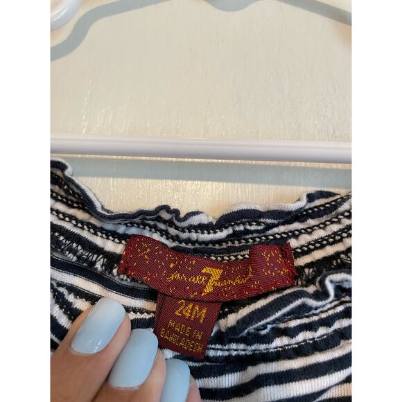 7 For All Mankind short sleeve top boat neck striped lightweight 24 mo - Picture 4 of 6